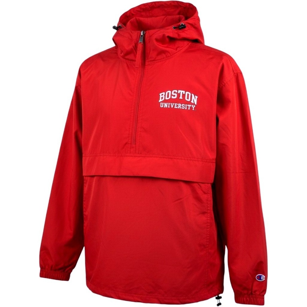 Champion Boston University Red Quarter Zip Anorak Windbreaker Jacket Mens XS